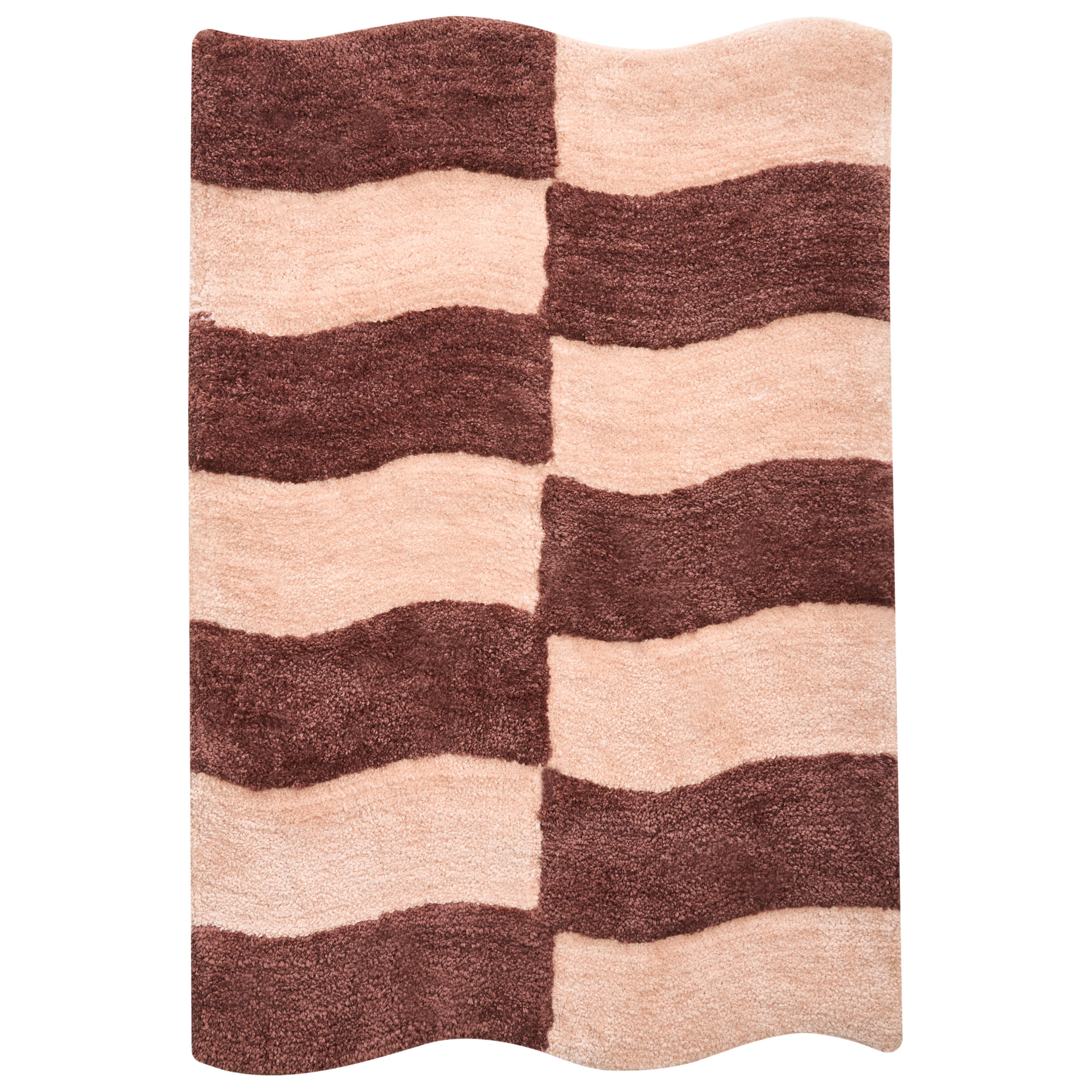 BADEMATTE Braun/Beige 60/90 cm Diwana - Beige/Braun, Textil (60/90cm) - Beliani