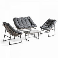 GARTENSET, Grau - Grau, Metall - Oviala