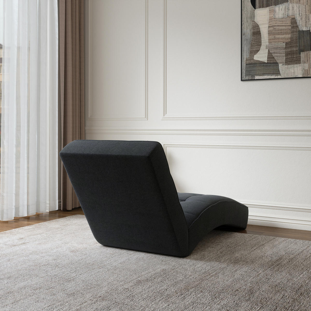 CHAISELONGUE - Livano - Anthrazit (Twist 23) - Anthrazit, Holzwerkstoff (73/79/170cm) - Möblo