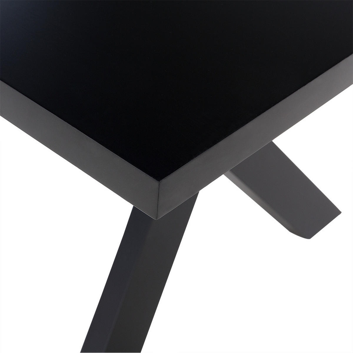 ESSTISCH 180/100/75 cm Schwarz Rechteckig Lisala - Schwarz, Holzwerkstoff (180/100/75cm) - Beliani