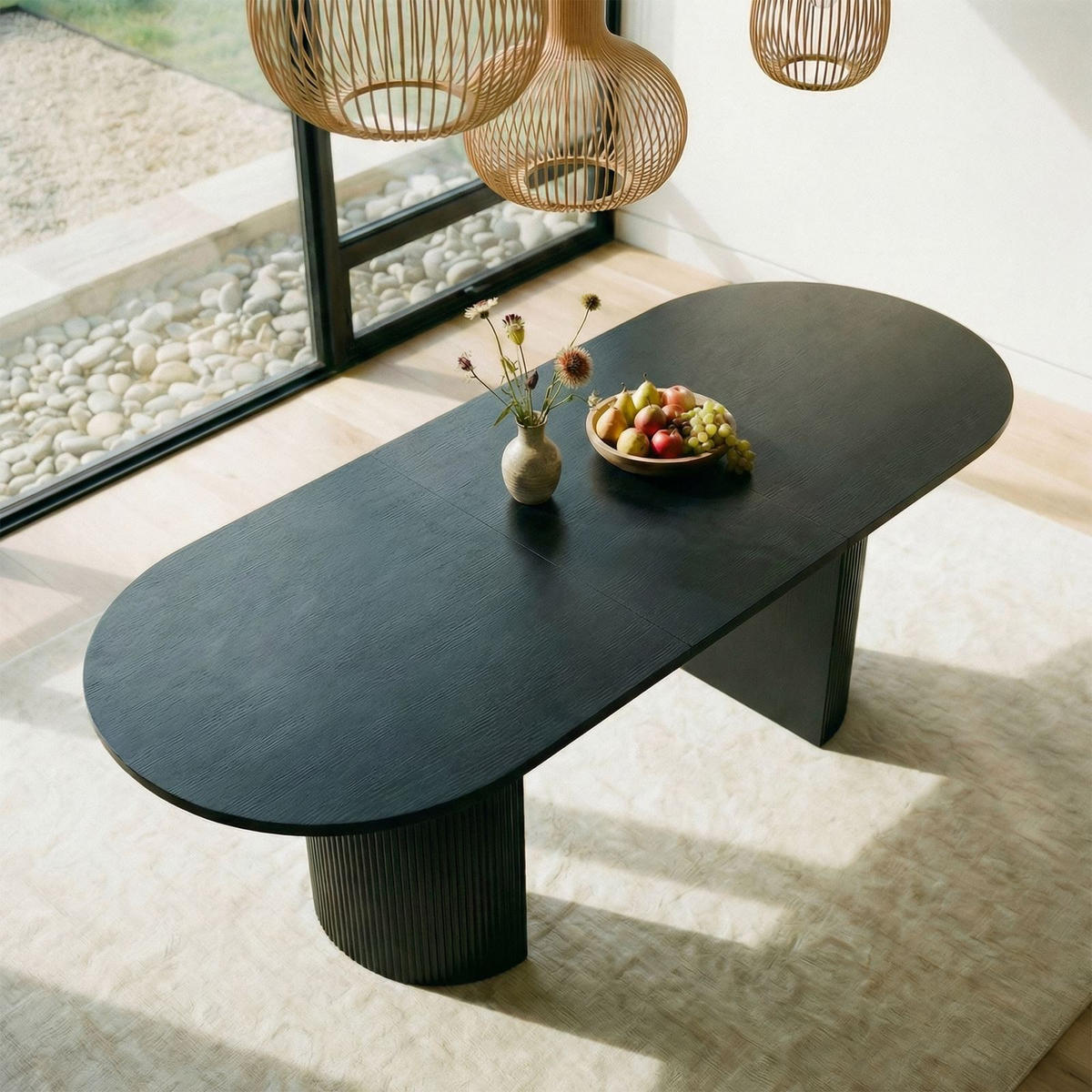 ESSTISCH EMEZA schwarz - Schwarz, Holzwerkstoff (90/180/76cm) - IDIMEX