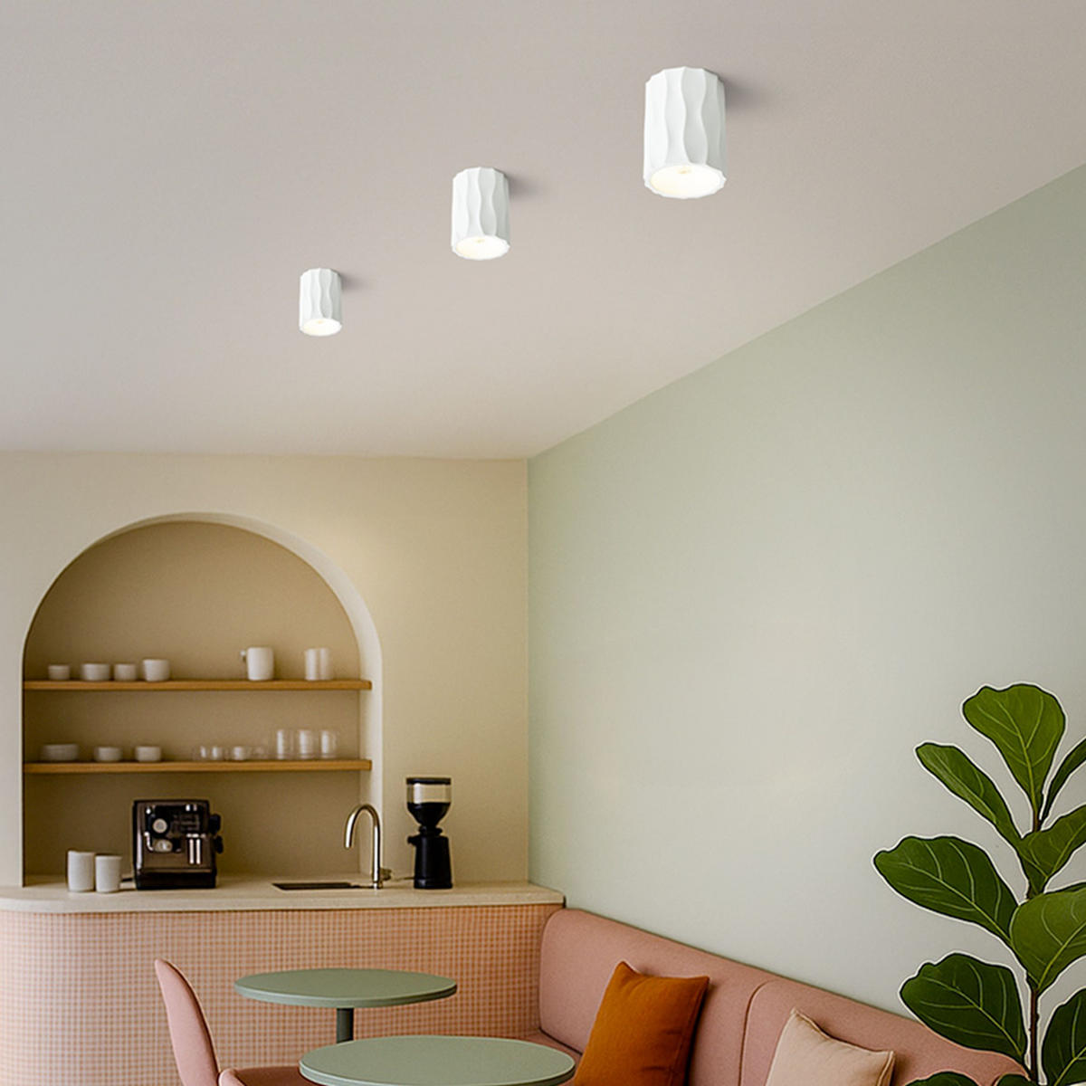 DECKENLEUCHTE ANGELINA gips 15 W - Weiß, Stein (127/127/17cm) - Rendl