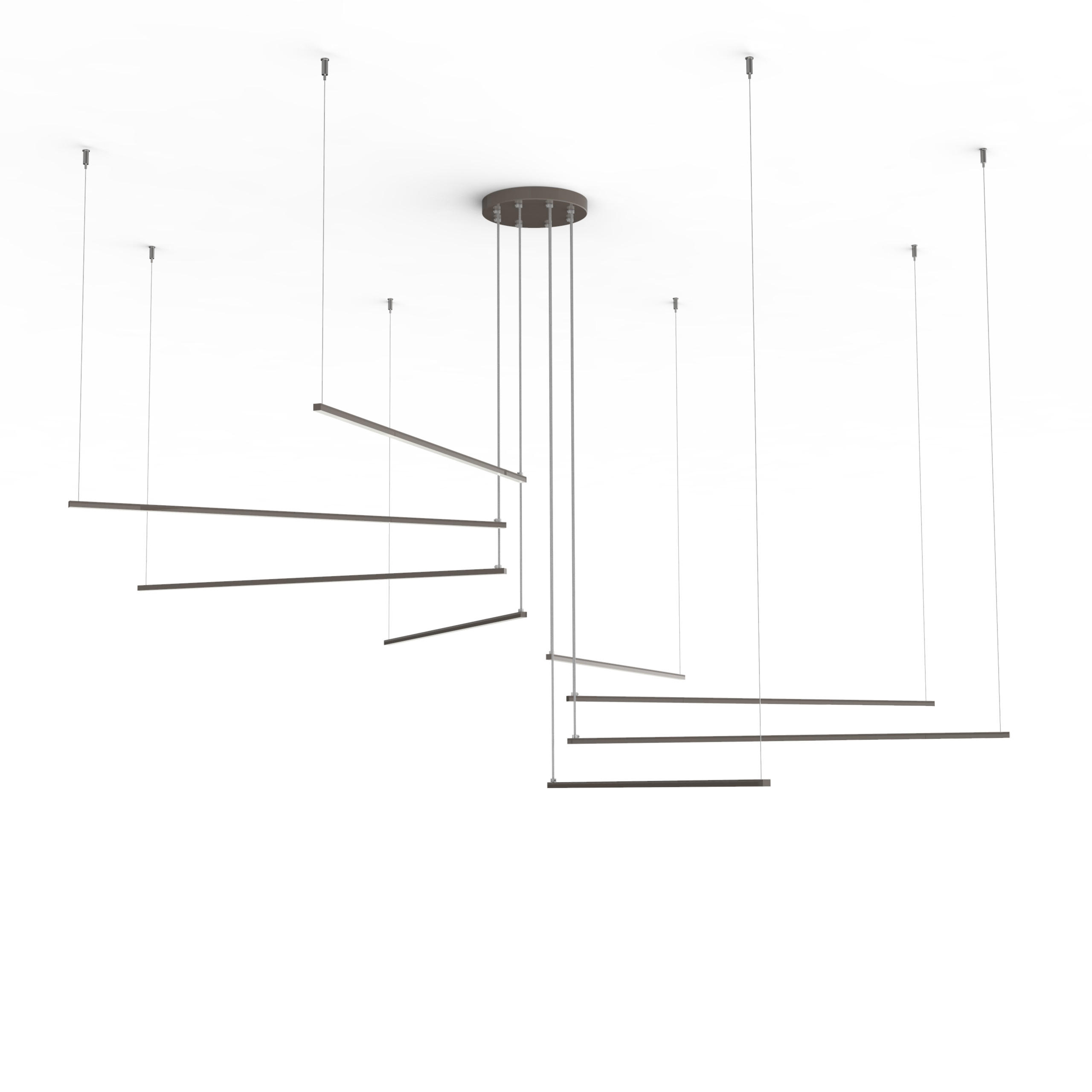 LED-HÄNGELEUCHTE - Graubraun, Metall (220/220/120cm) - Lumicom