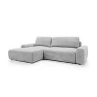 ECKSOFA Cordina Grau, mit Schlaffunktion und Bettzeugbehälter, linke seite - Grau, Holzwerkstoff (264/162cm) - Bettso