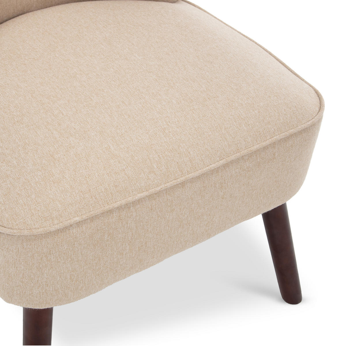 COCKTAILSESSEL 2er-Set Jofi aus beigem Stoff - Beige/Dunkelbraun, Holz/Textil (56/70.5/67cm) - Sicaan