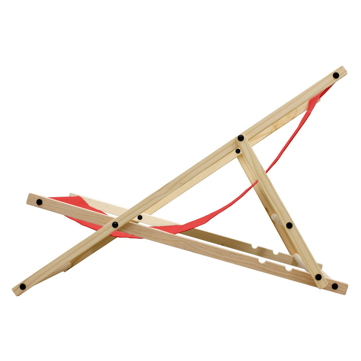 LIEGESTUHL samt Rot 2er Set - Rot, Holz (52/83/117cm) - ECD-Germany