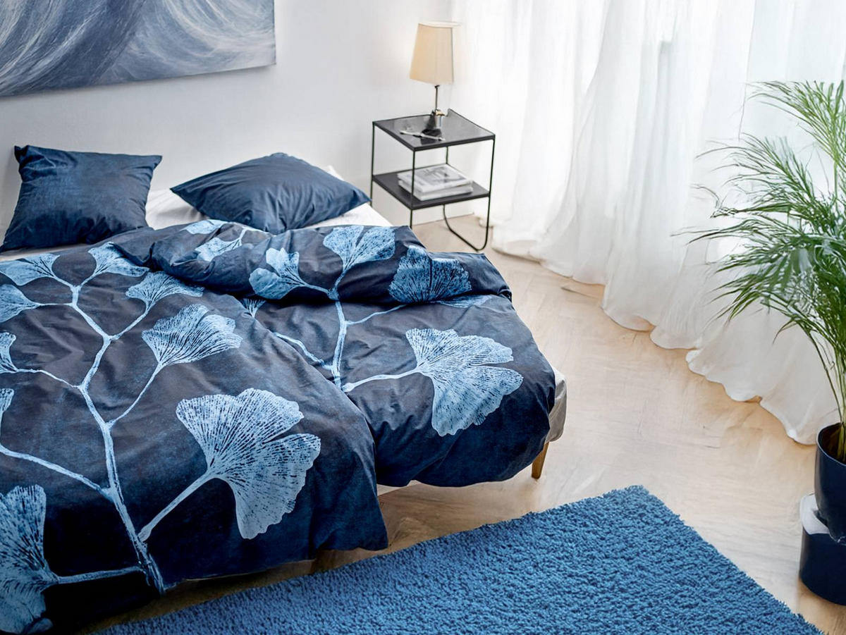 BETTWÄSCHE Botanicals blau 135/200 cm Bio-Baumwolle - Blau, Textil (135/200cm) - Södahl