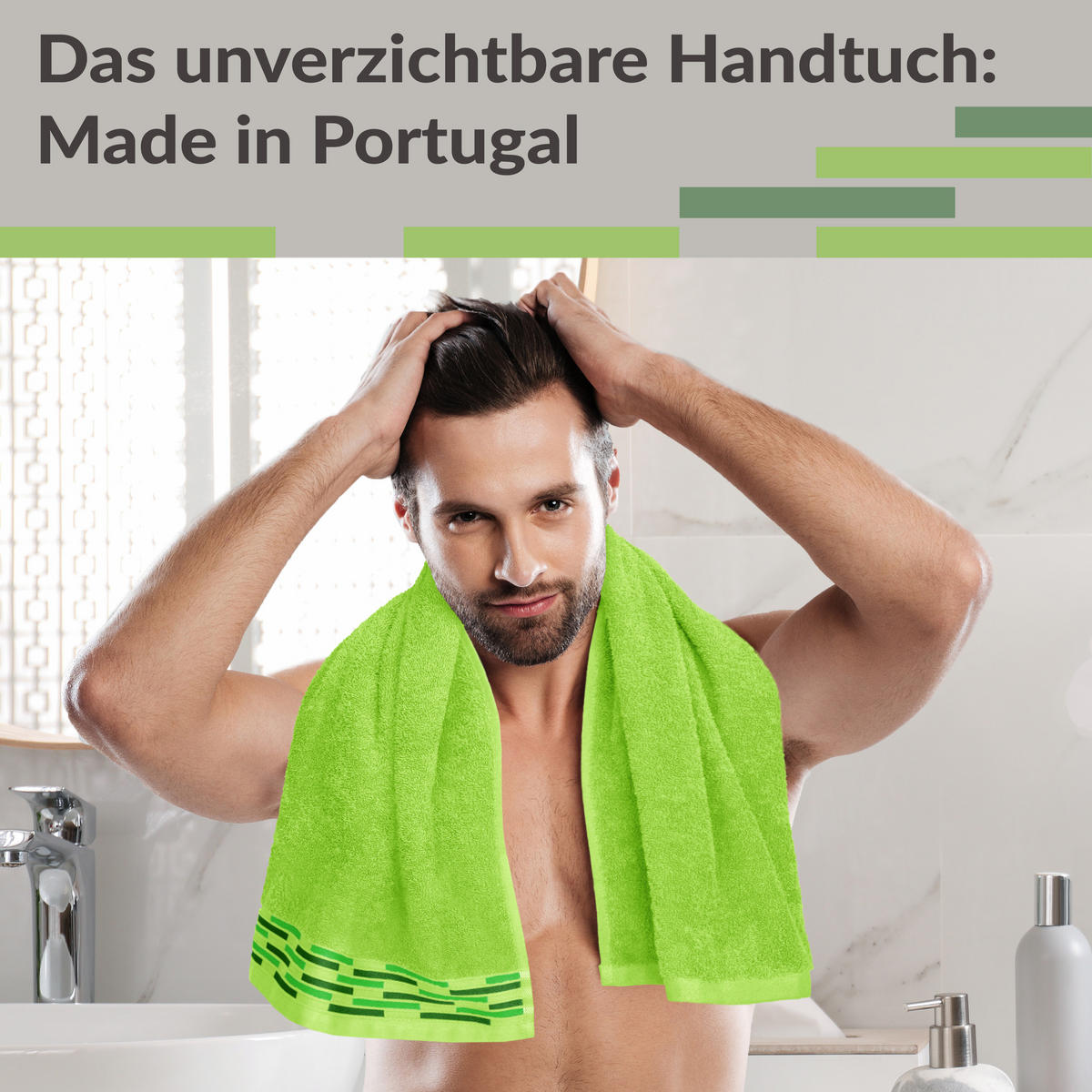HANDTUCH Lugano Apfelgrün 2er 50x100 cm - Hellgrün, Textil (50/100cm) - Lashuma