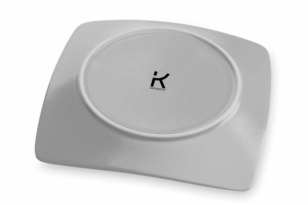 TELLER-SET EPIRI Speiseteller 6 Personen 6-tlg - Grau, Keramik (25cm) - KONSIMO®