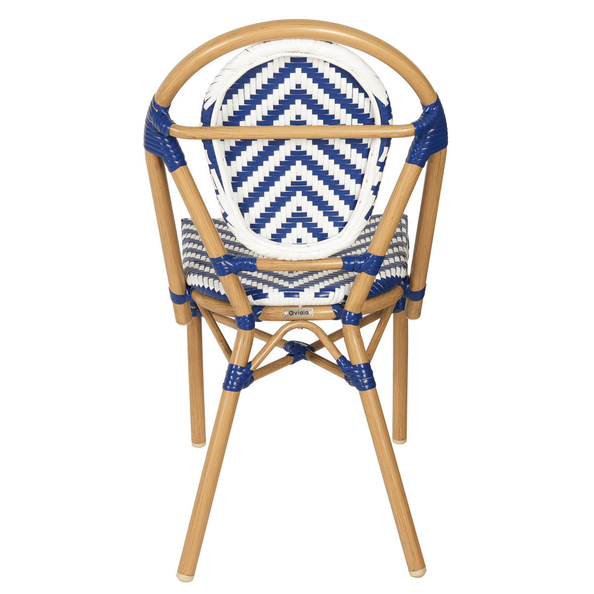 GARTENSTUHL, Dunkelblau - Blau, Metall (55/89/46cm) - Oviala