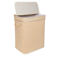 KÔŠ na prádlo - svetlohnedá, drevo/kompozitné drevo (33/49/61cm) - Relaxdays