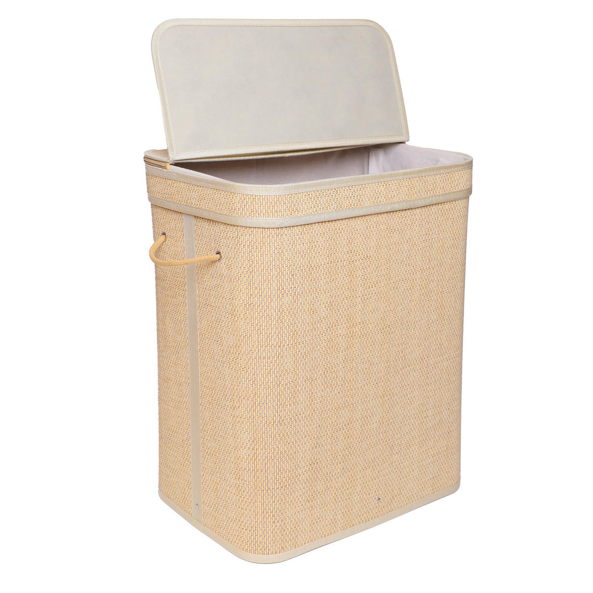 KÔŠ na prádlo - svetlohnedá, drevo/kompozitné drevo (33/49/61cm) - Relaxdays