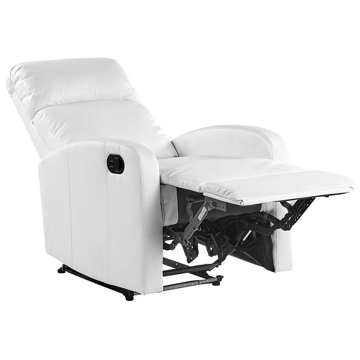 SESSEL Kunstleder Weiß Virrat - Weiß, Textil/Metall (65/102/91cm) - Beliani