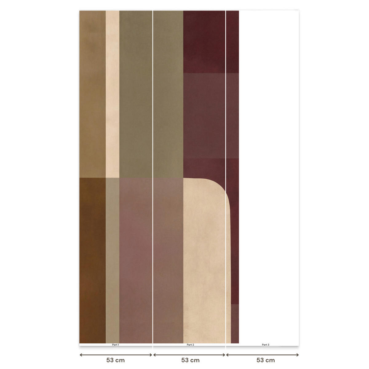 TAPETE - Unis - Abstrakt - Bordeaux - Linien - 120x240 cm - Multicolor, Papier (120/240cm) - OnlyWow