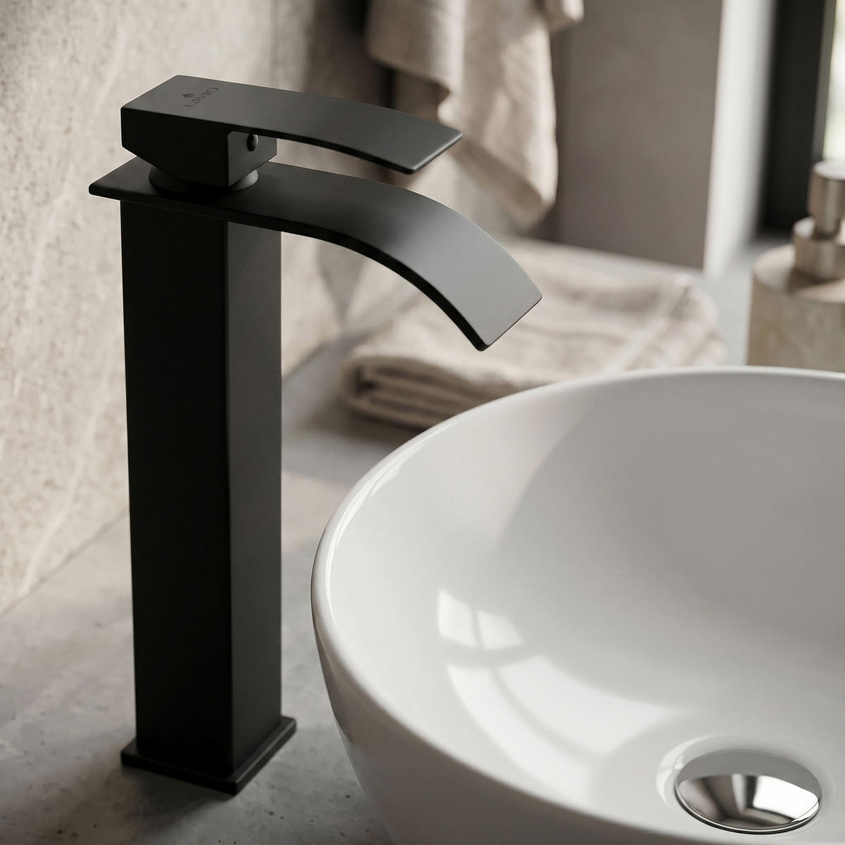 WASCHTISCHARMATUR Evio - Schwarz - Schwarz, Keramik/Metall (5/30/10.5cm) - Akord
