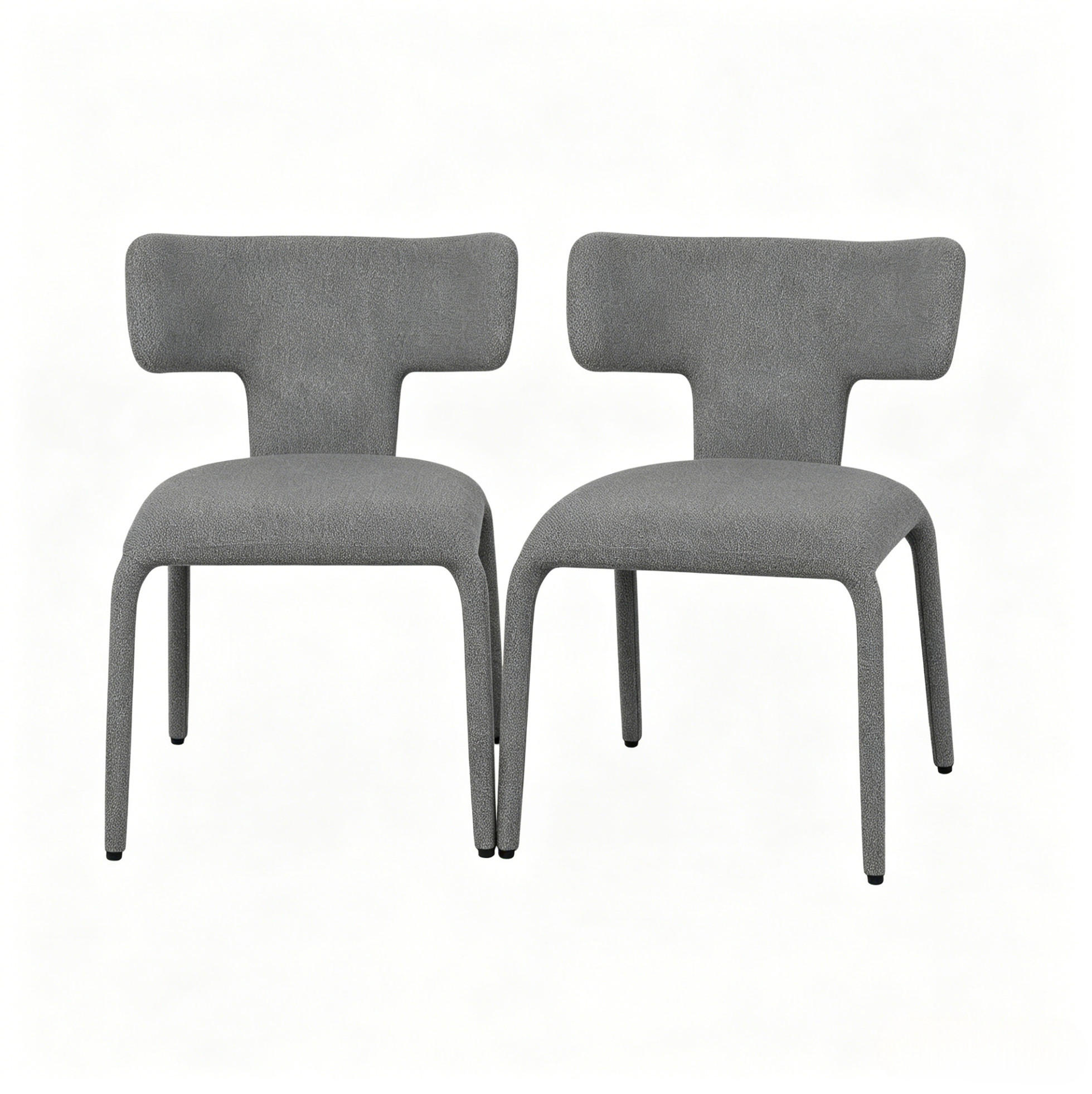 STUHL 2er-Set mit Rollen 53 x 53 x 78 cm Grau - Grau, Metall (53/78/53.1cm) - Meubliv