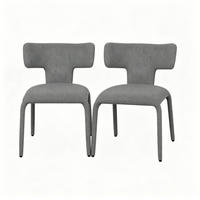 STUHL 2er-Set mit Rollen 53 x 53 x 78 cm Grau - Grau, Metall (53/78/53.1cm) - Meubliv
