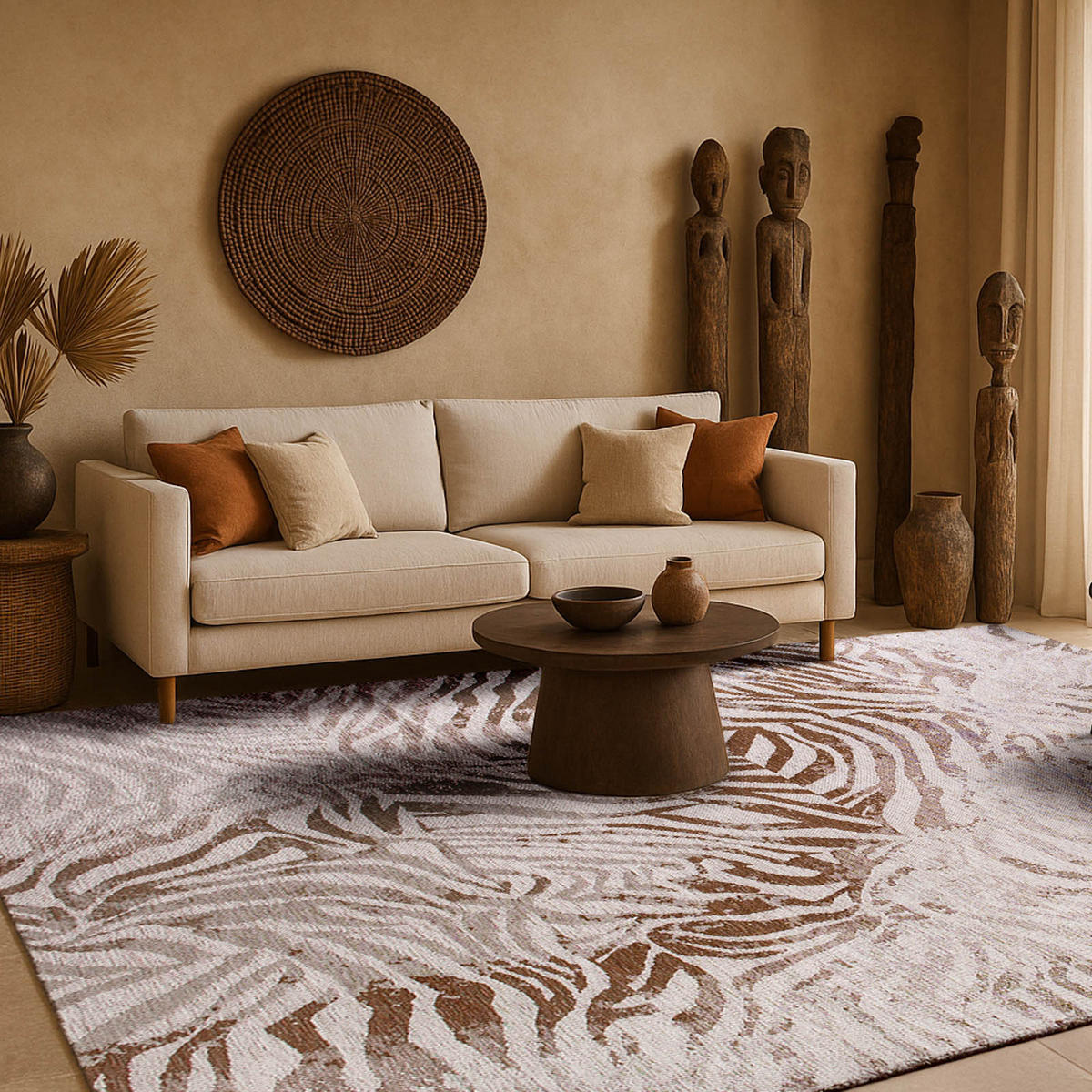 TEPPICH Zebra Savannah 80/150 cm - Braun, Textil (80/150cm) - Lola&Moi