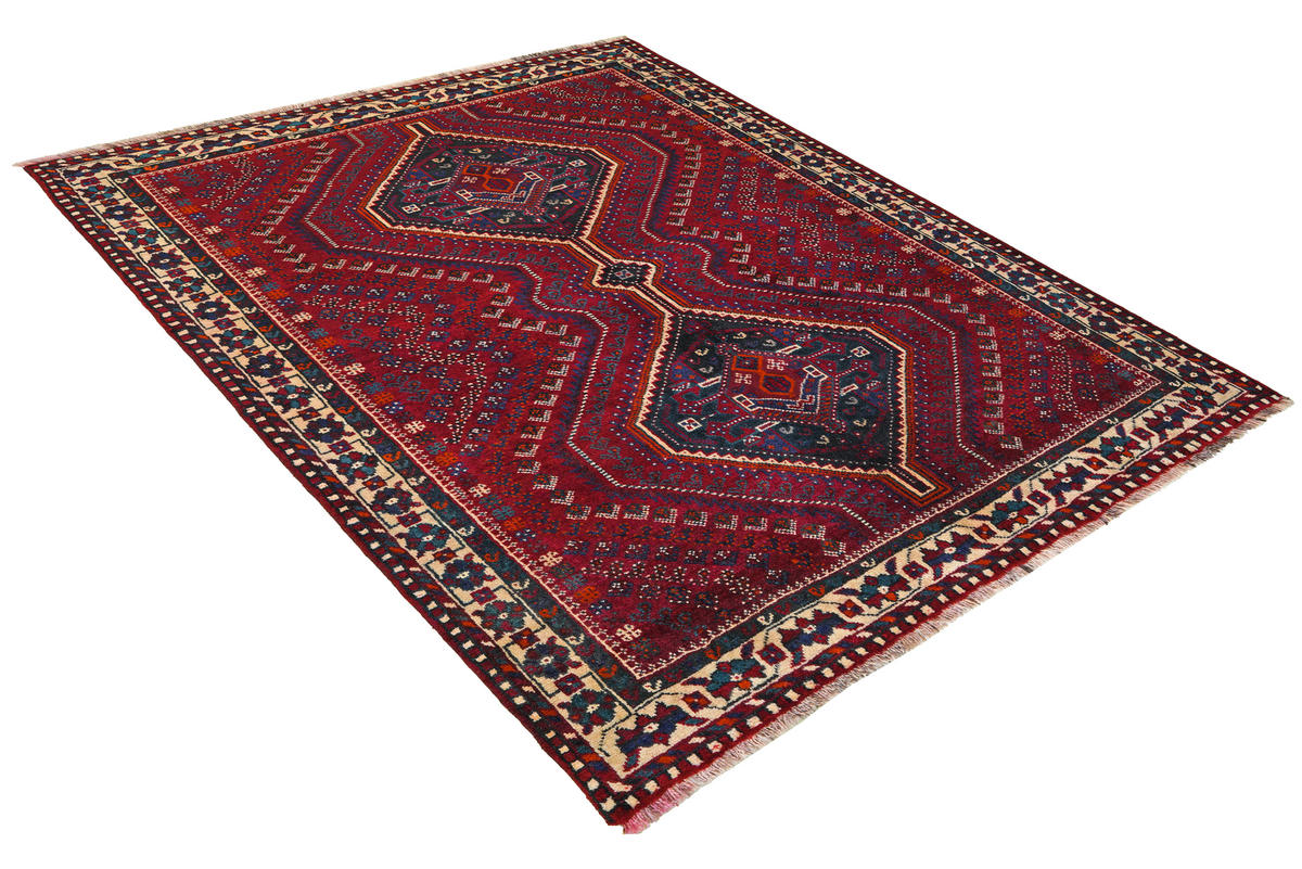 TEPPICH Gashgai Rot 205/164 cm Schurwolle - Rot, Textil (164/205cm) - Looma