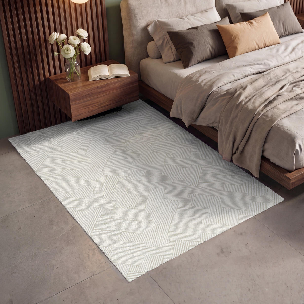 KOBERCE - Textúra - abstraktná - béžová - 140x200 cm - béžová, textil/plast (140/0.4cm) - OnlyWow