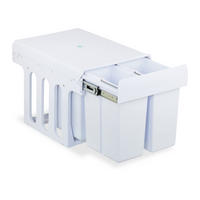 EINBAUMÜLLEIMER - Weiß, Kunststoff/Metall (34.3/35.1/48cm) - Relaxdays
