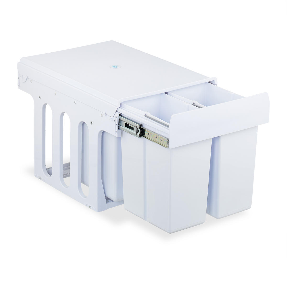 EINBAUMÜLLEIMER - Weiß, Kunststoff/Metall (34.3/35.1/48cm) - Relaxdays