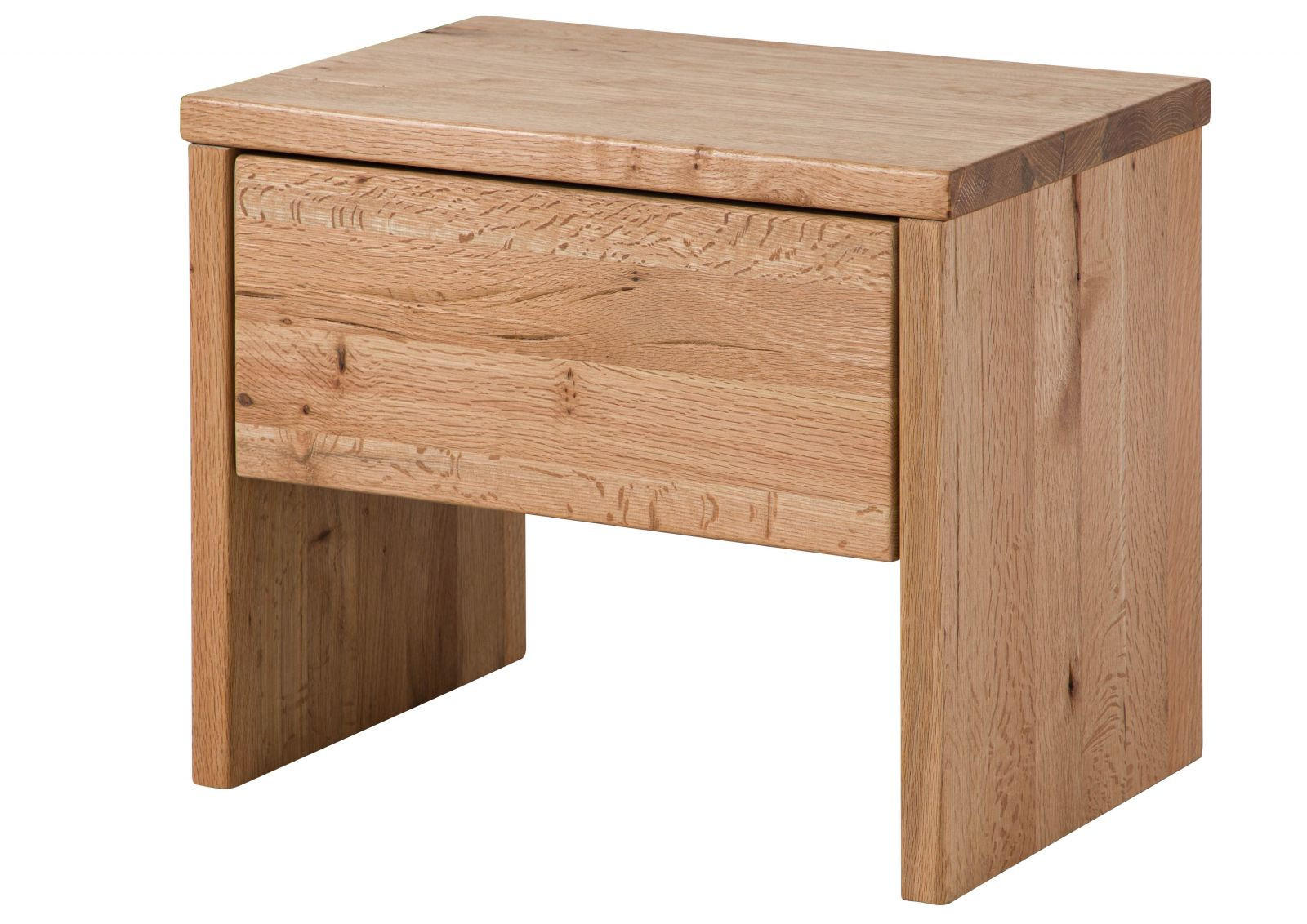 NACHTTISCH Zerreiche 50x35x40 natur geölt JANGALI #729 - Braun, Holz (50/40/35cm) - Massivmoebel24