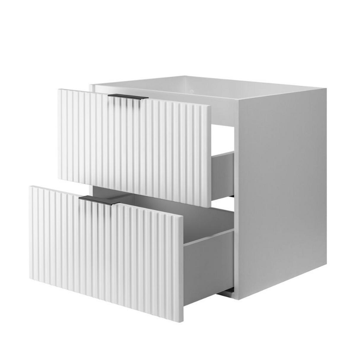 WASCHBECKUNTERSCHRANK FLOW mit platte Weiß/Eiche 60/57/46 cm - Weiß, Holzwerkstoff (60/57/46cm) - Rodan