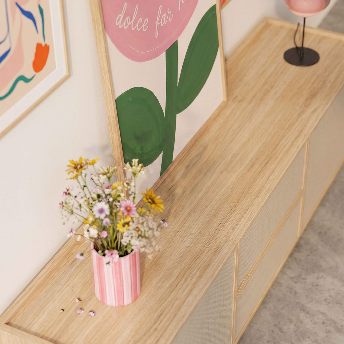 TV-MÖBEL, helle Holzoptik - Beige, Holz (150/40/40cm) - Oviala