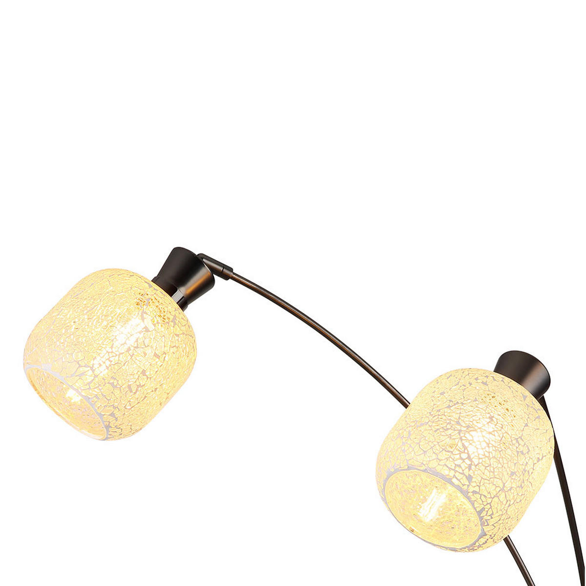 LED STEHLEUCHTE Metall, schwarz-chrom matt, Glas, Schalter - Orange, Glas (84.5/100/200.5cm) - Globo Lighting