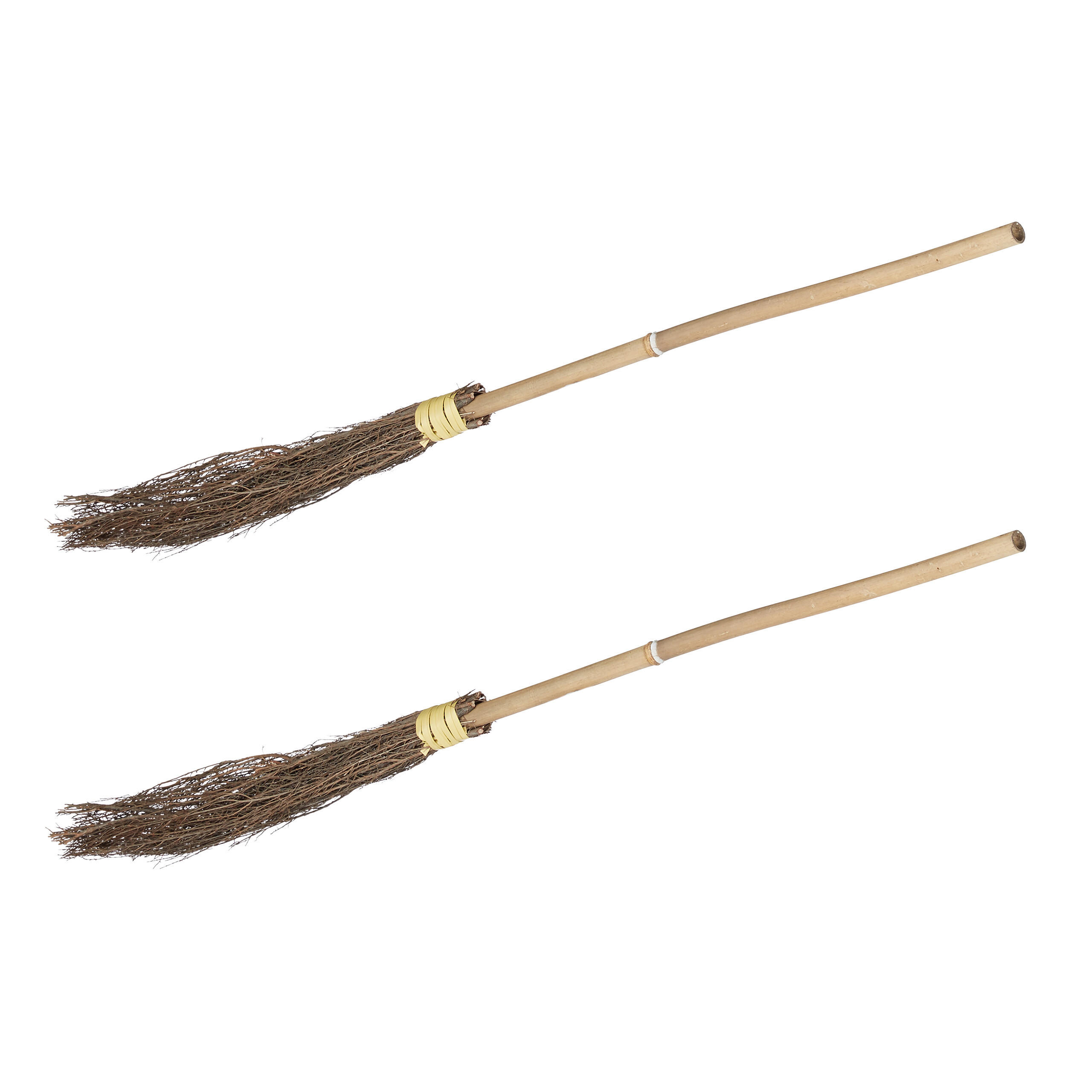 HEXENBESEN 2er-Set - Hellbraun, Holz (7/97/5cm) - Relaxdays