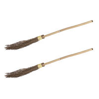 HEXENBESEN 2er-Set - Hellbraun, Holz (7/97/5cm) - Relaxdays