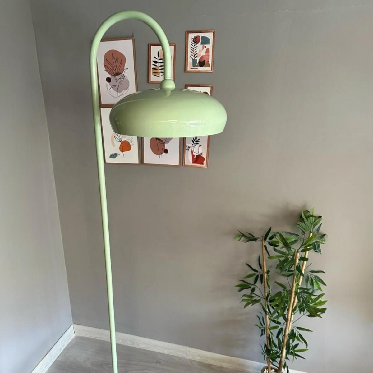 STEHLAMPE Bralo 180 Cm - Mintgrün, Metall (37/37/180cm) - Bamyum