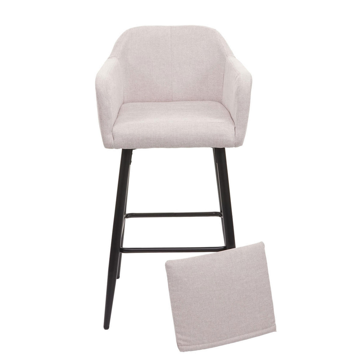 BARHOCKER Cremeweiß - Weiß, Textil (54/105/53cm) - Jamb