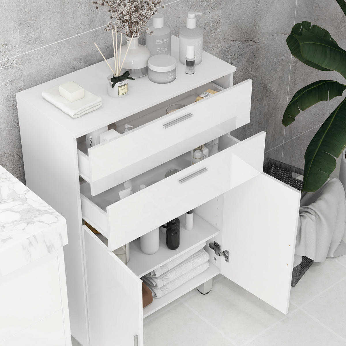 MIDISCHRANK DE-17332 Weiß - Weiß, Holzwerkstoff (30/93/60cm) - ComfortXL