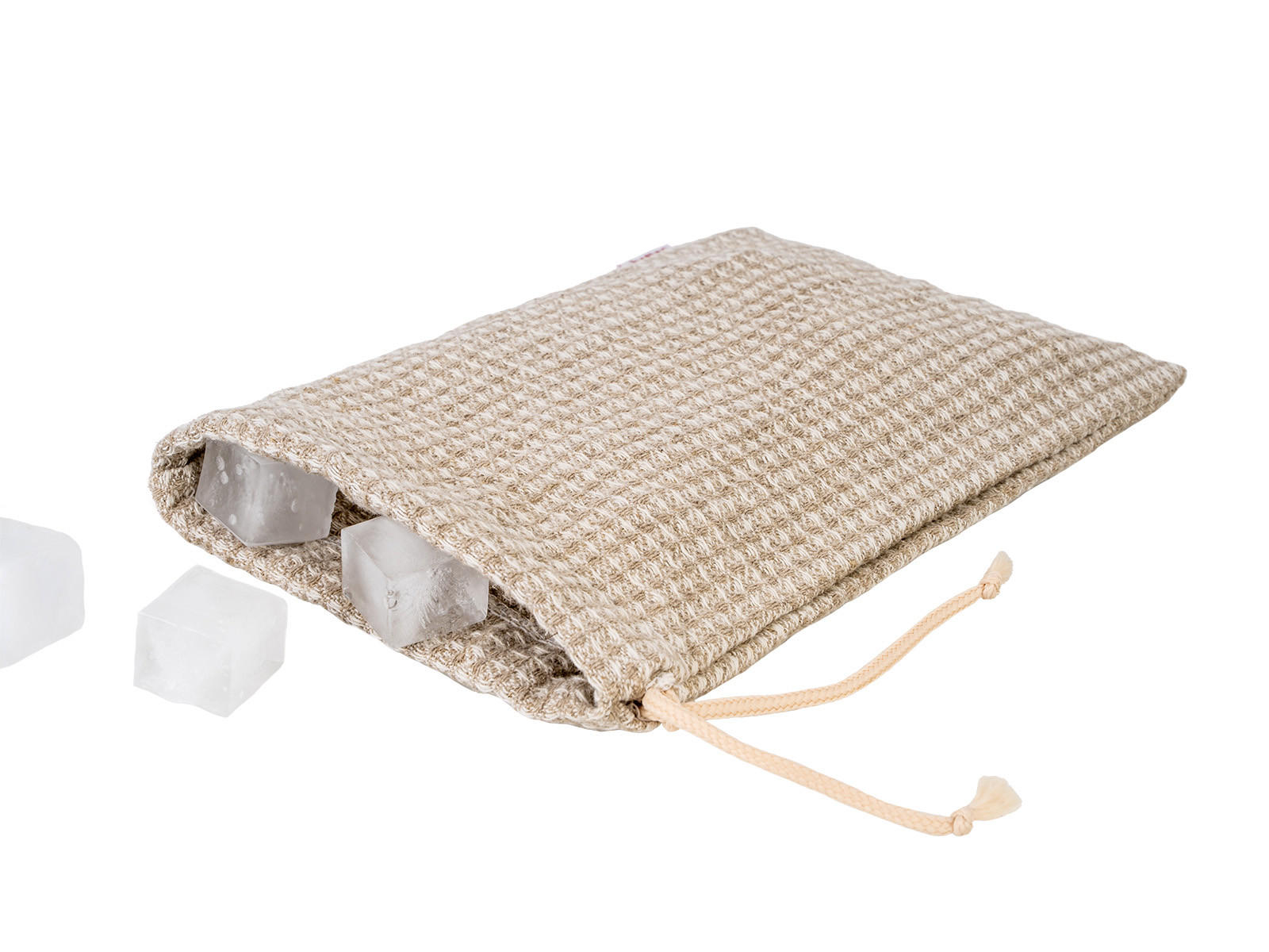 EISBEUTEL Leinen-Waffelpique 16/25 cm - Beige/Naturfarben, Textil (16/1/25cm) - beties Heimtextil