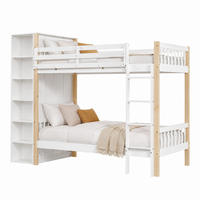 ETAGENBETT mit Kleiderschrank 90x200 cm Weiß/Natur - Weiß, Holz (90/200cm) - Meubliv