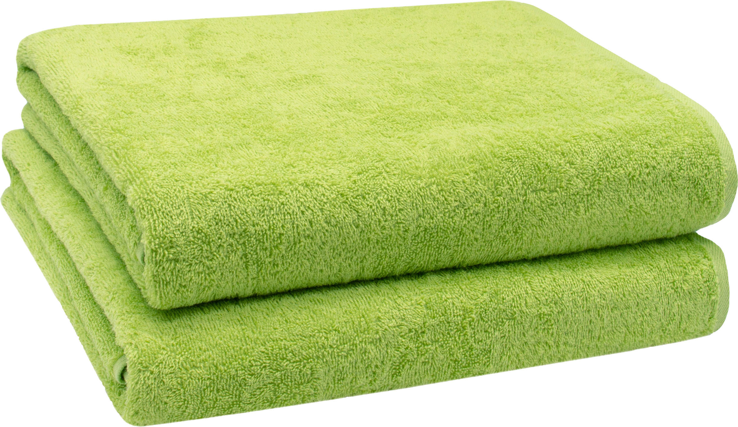 BADETUCH, 2er-Set, 100x150 cm, 100% Baumwolle, Grün - Limette, Textil (100/150cm) - Zollner