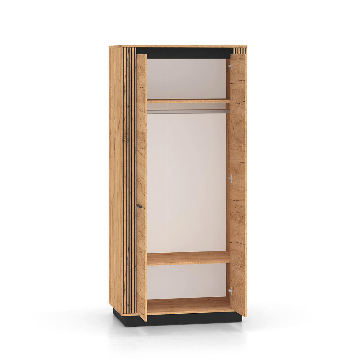 KLEIDERSCHRANK 2 Türen Solal Holz - Braun, Holzwerkstoff (92/200/55cm) - Petits-meubles