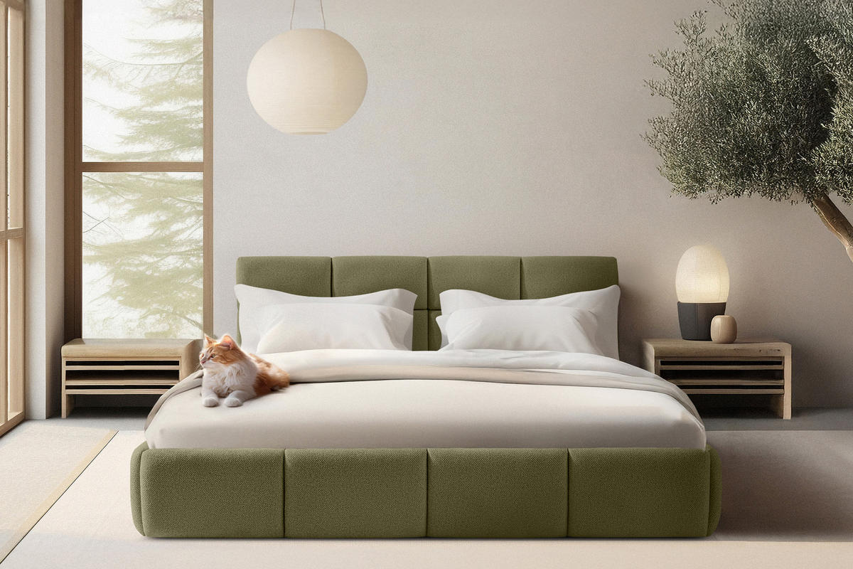 POLSTERBETT ALTOS, grün - Grün, Holz/Holzwerkstoff (180/200cm) - KONSIMO®