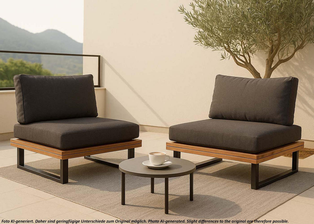 LOUNGE-SESSEL Schwarz, Braun, Anthrazit - Anthrazit/Schwarz, Holz (82/75/82cm) - MCW