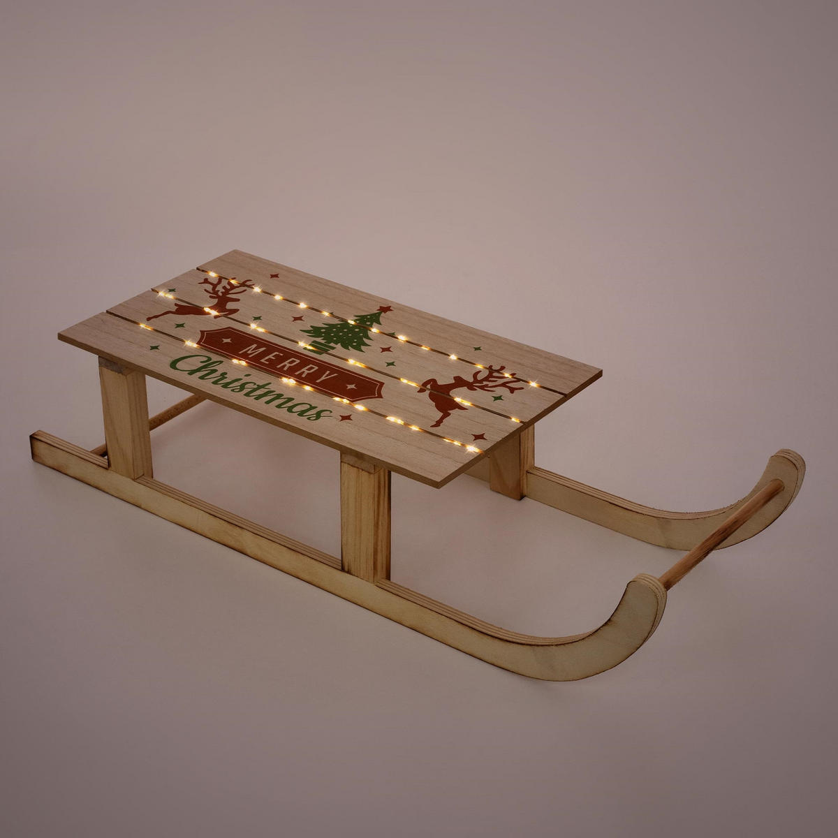WEIHNACHT Schlitten - Braun, Holz (21/13.5/60cm) - ECD-Germany