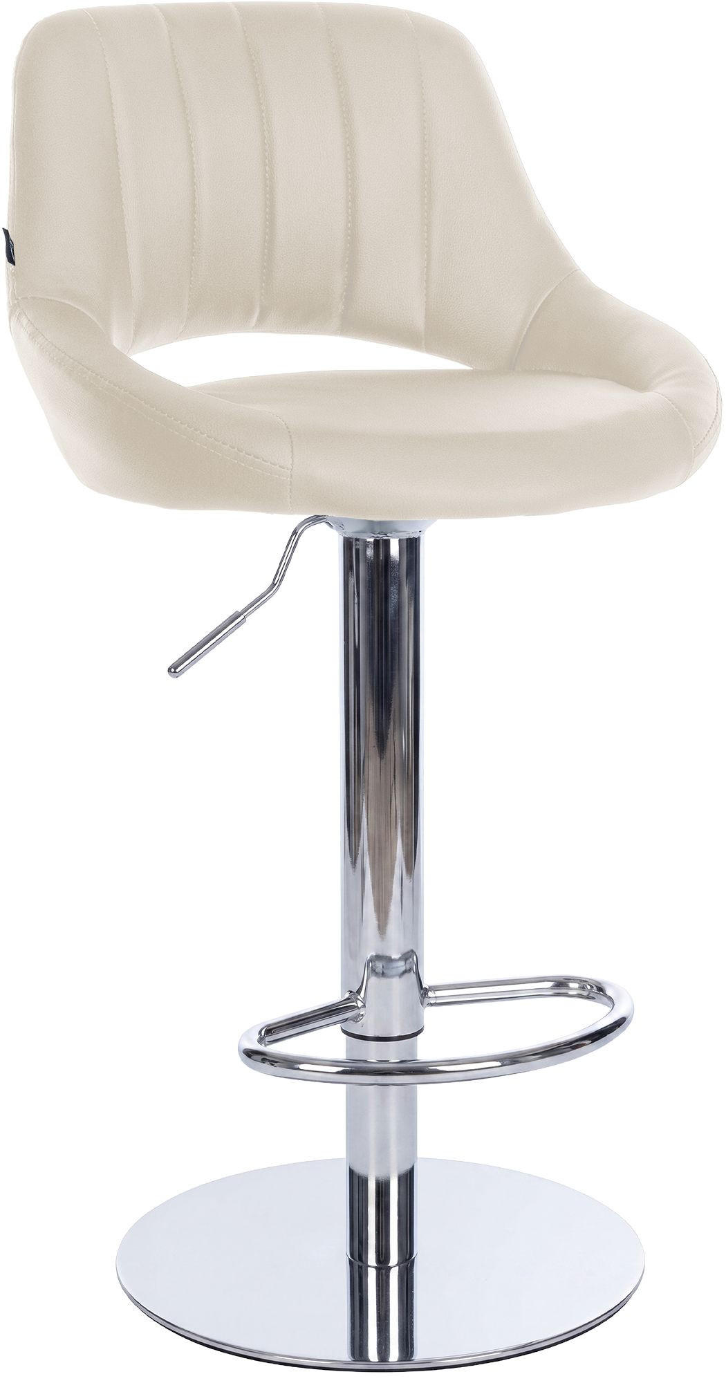 BARHOCKER Lederlook Creme - Chromfarben/Creme, Textil/Metall (47/83/48cm) - CLP