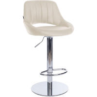 BARHOCKER Lederlook Creme - Chromfarben/Creme, Textil/Metall (47/83/48cm) - CLP