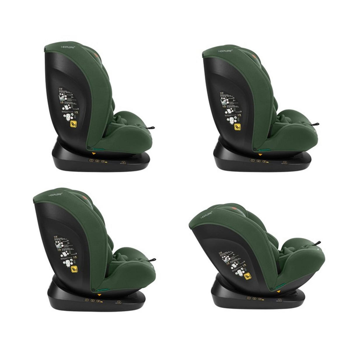 KINDERSITZ i-Explore i-Size grün (40 - 150 cm) verstellbare Kopfstütze, Gurt - Grün, Kunststoff (46/57/48cm) - Kikka boo