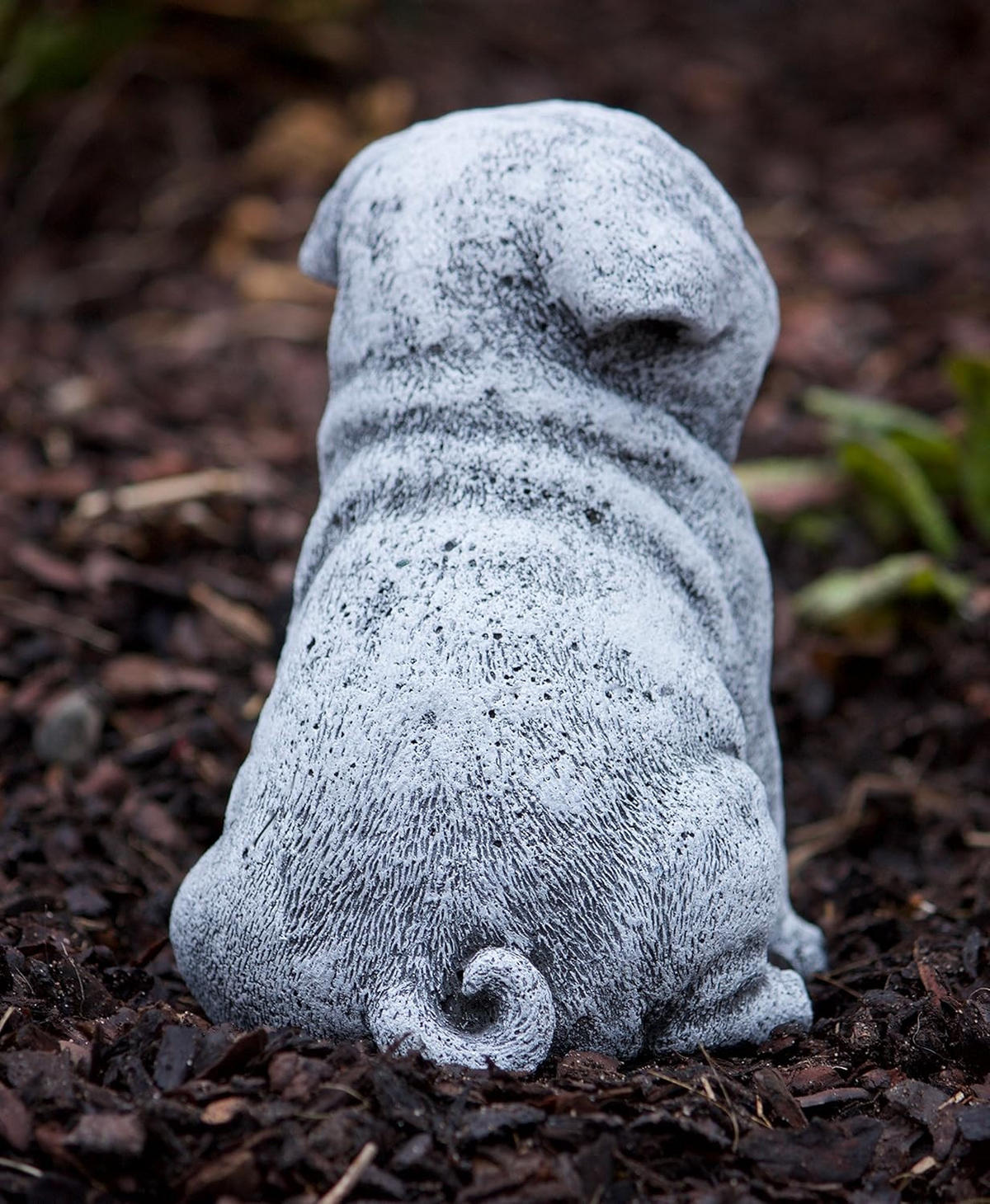 STEINFIGUR Mops klein, Frostfest, Steinguss - Grau, Stein (12/15/13cm) - stoneandstyle