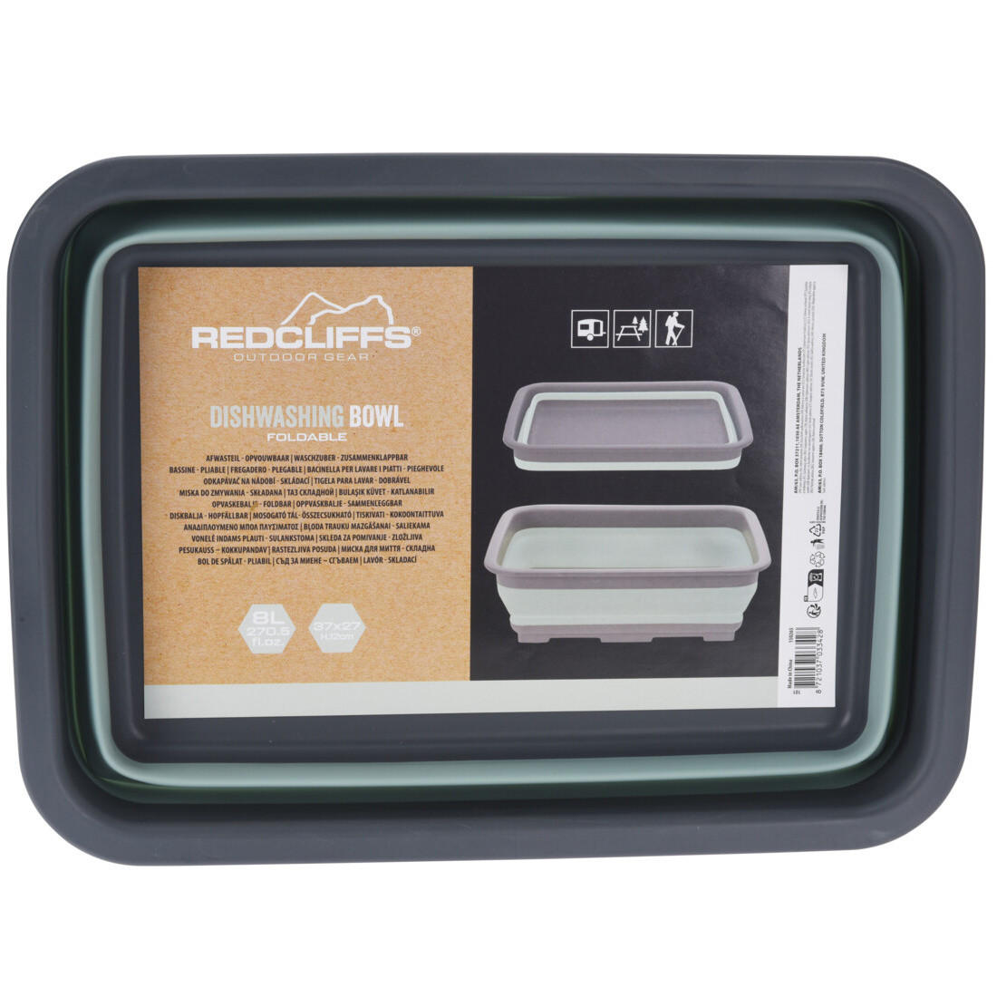 SPÜLSCHÜSSEL faltbar 8000 ml - Grau, Kunststoff (27/12/37cm)