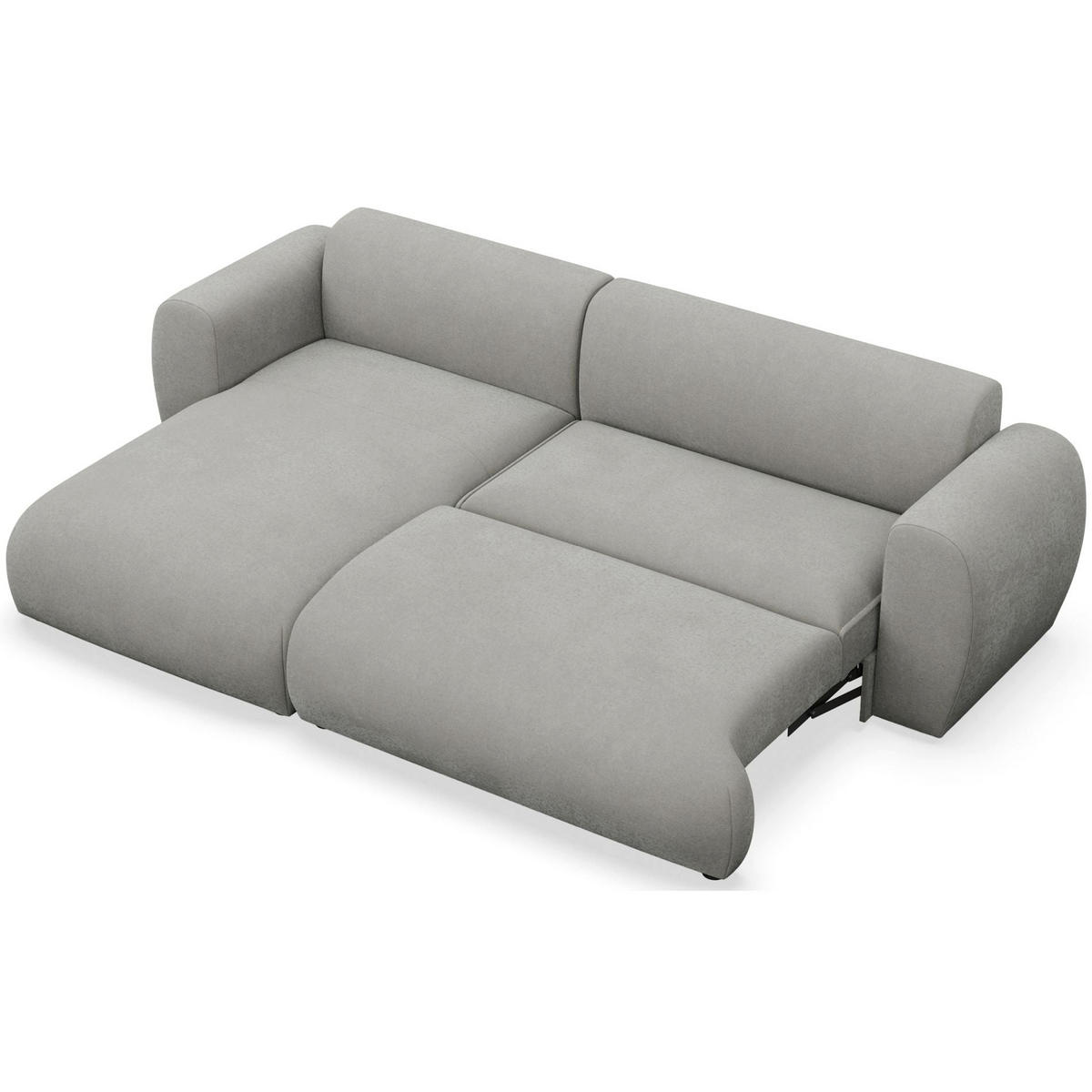 ECKSOFA Emia Hellgrau links - Hellgrau/Schwarz, Kunststoff/Textil (262/156cm) - Selsey