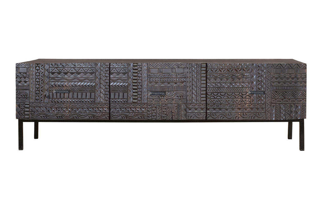 TV-SCHRANK aus Mangoholz - Dunkelbraun, Holz (180/56/40cm) - Giner y Colomer