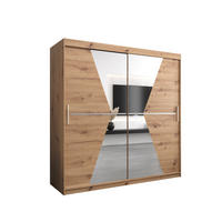 SCHWEBETÜRENSCHRANK 200/200/62 2-türig - Silberfarben/Eiche Artisan, Holz/Kunststoff (200/200/62cm) - MÖBEL KRYSPOL